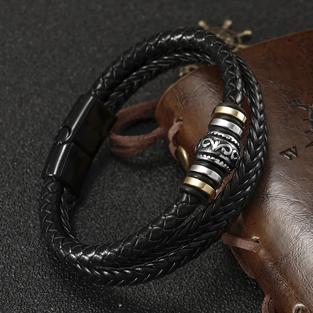 PARA MI NIETO - PULSERA DE CUERO TRIPLE