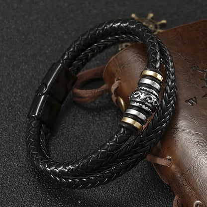 PARA MI NIETO - PULSERA DE CUERO TRIPLE
