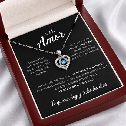 Para Mi Amor - Collar de Corazón de Plata