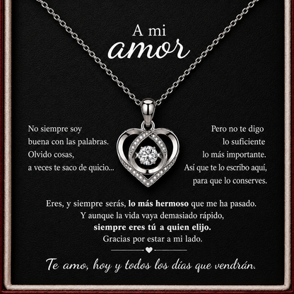 Para Mi Amor - Collar de Corazón de Plata