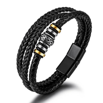 PARA MI NIETO - PULSERA DE CUERO TRIPLE