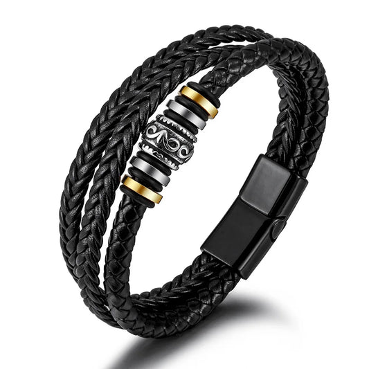PARA MI NIETO - PULSERA DE CUERO TRIPLE