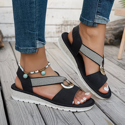 Meredith | Ring-Detail Flat Sandals