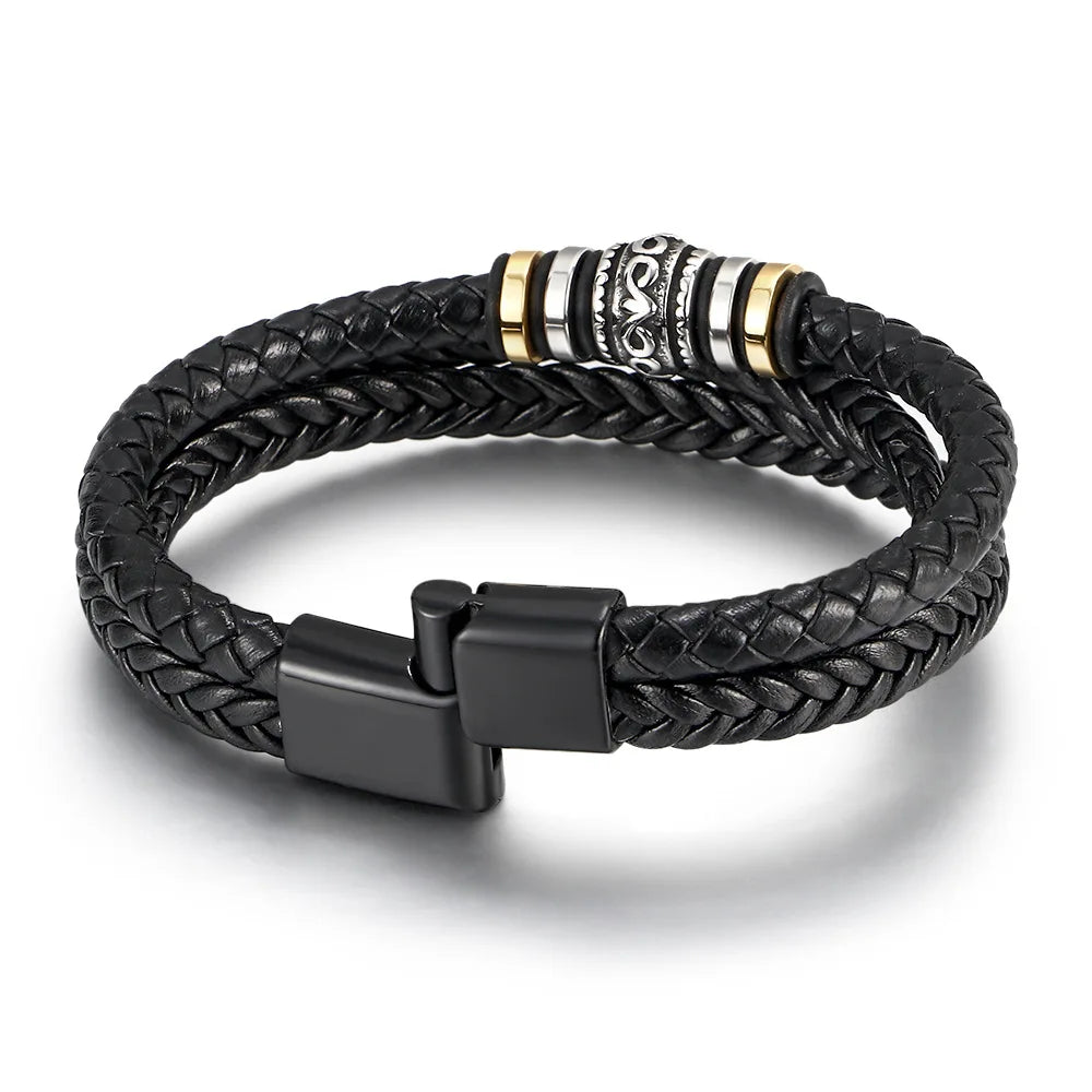 PARA MI NIETO - PULSERA DE CUERO TRIPLE