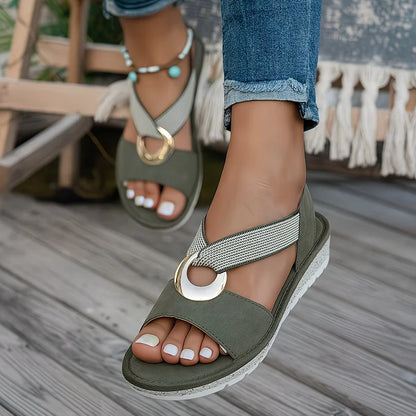 Meredith | Ring-Detail Flat Sandals
