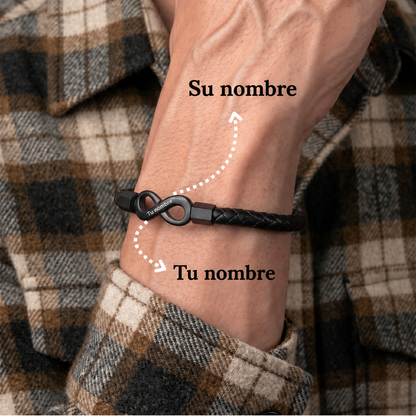 Para mi Hombre - Pulsera de cuero infinito personalizada