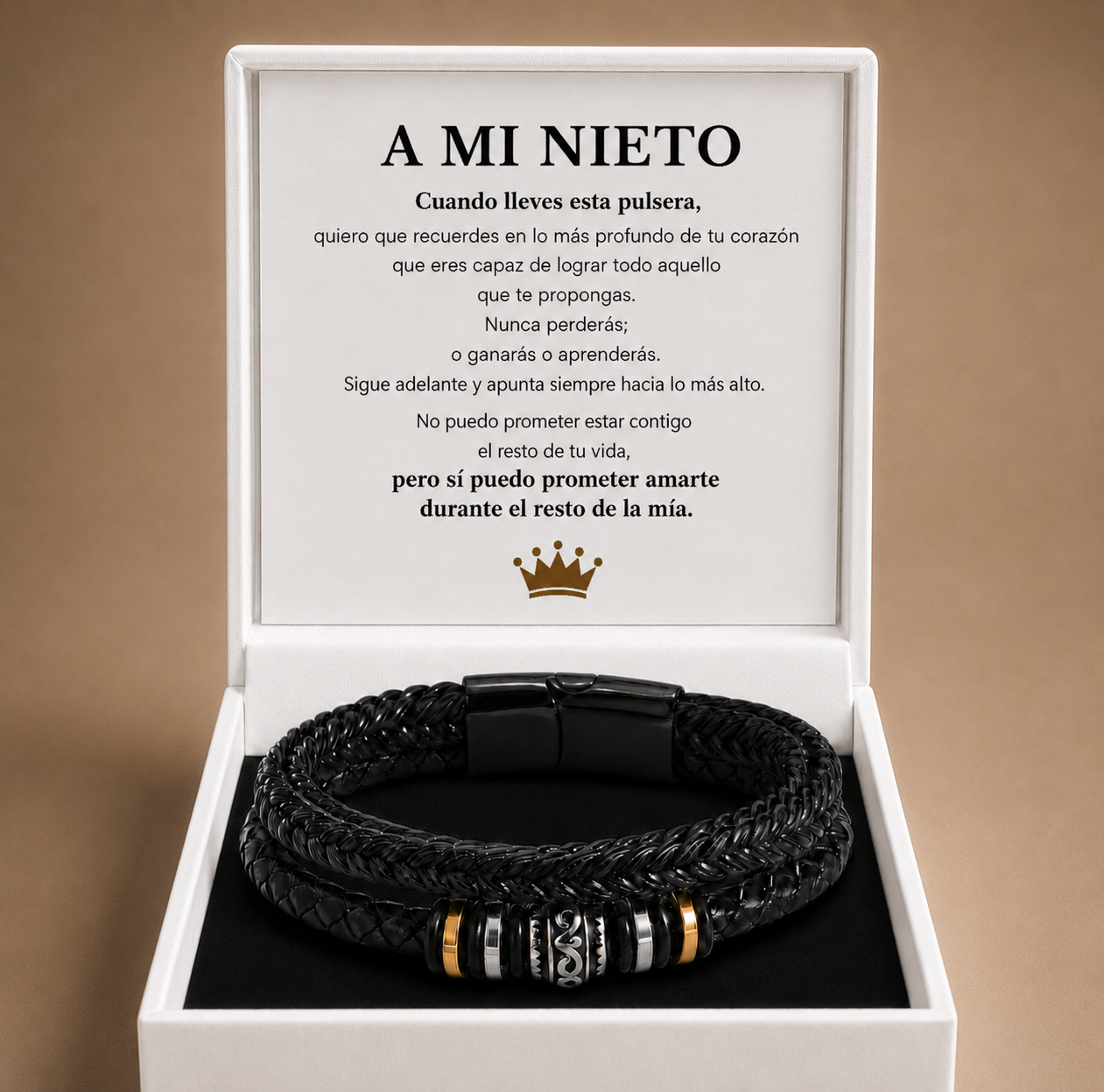 PARA MI NIETO - PULSERA DE CUERO TRIPLE