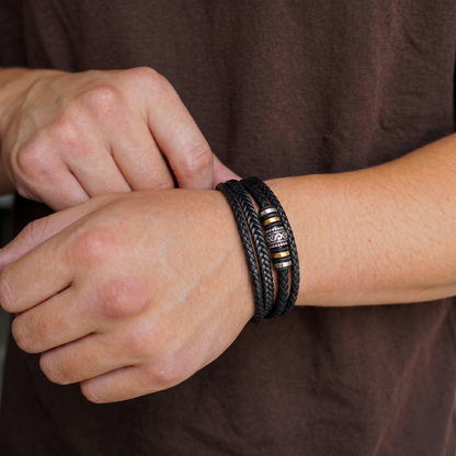 PARA MI NIETO - PULSERA DE CUERO TRIPLE