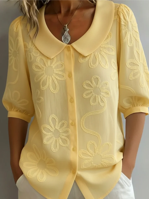 Juliette | Floral Textured Blouse