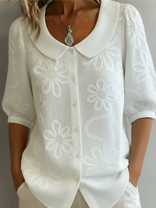 Juliette | Floral Textured Blouse