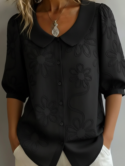 Juliette | Floral Textured Blouse