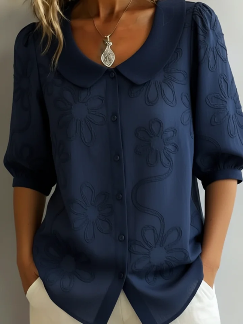 Juliette | Floral Textured Blouse