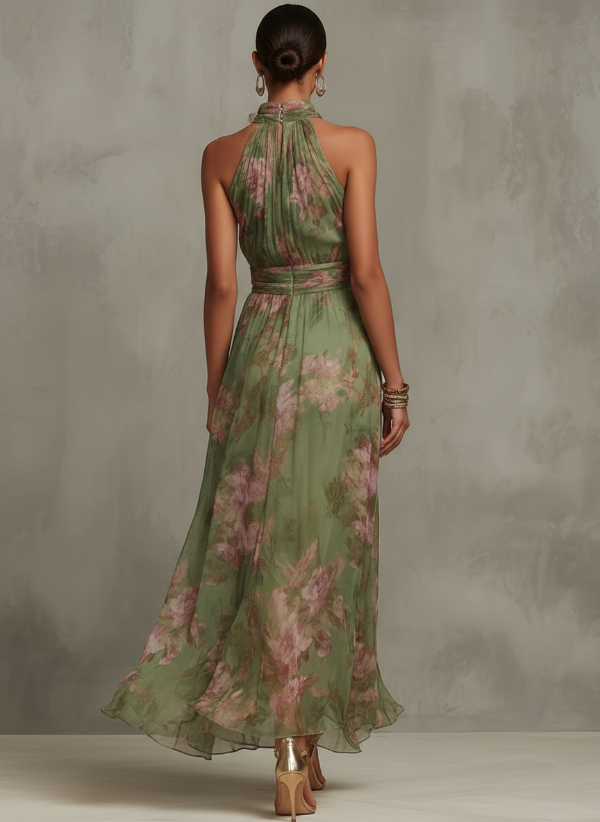 Juliana | Floral Halter Maxi Dress
