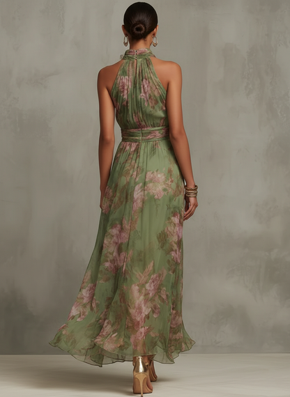 Juliana | Floral Halter Maxi Dress
