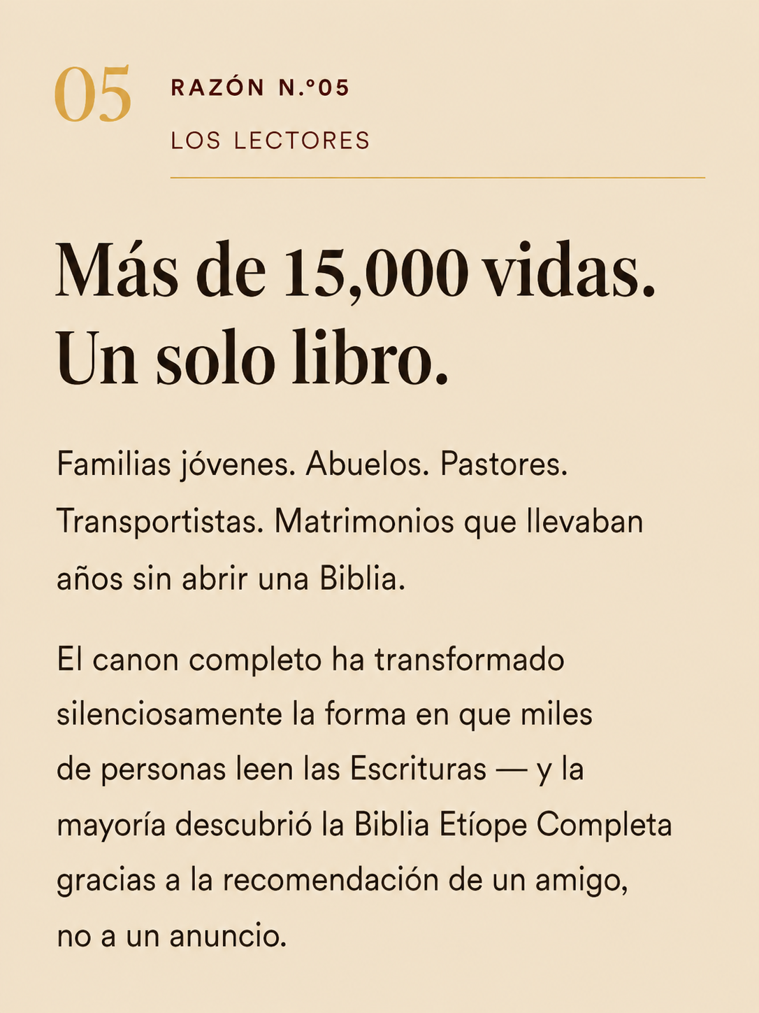 Razón número 5: más de 15.000 vidas, un solo libro