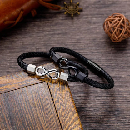 Para mi Hombre - Pulsera de cuero infinito personalizada