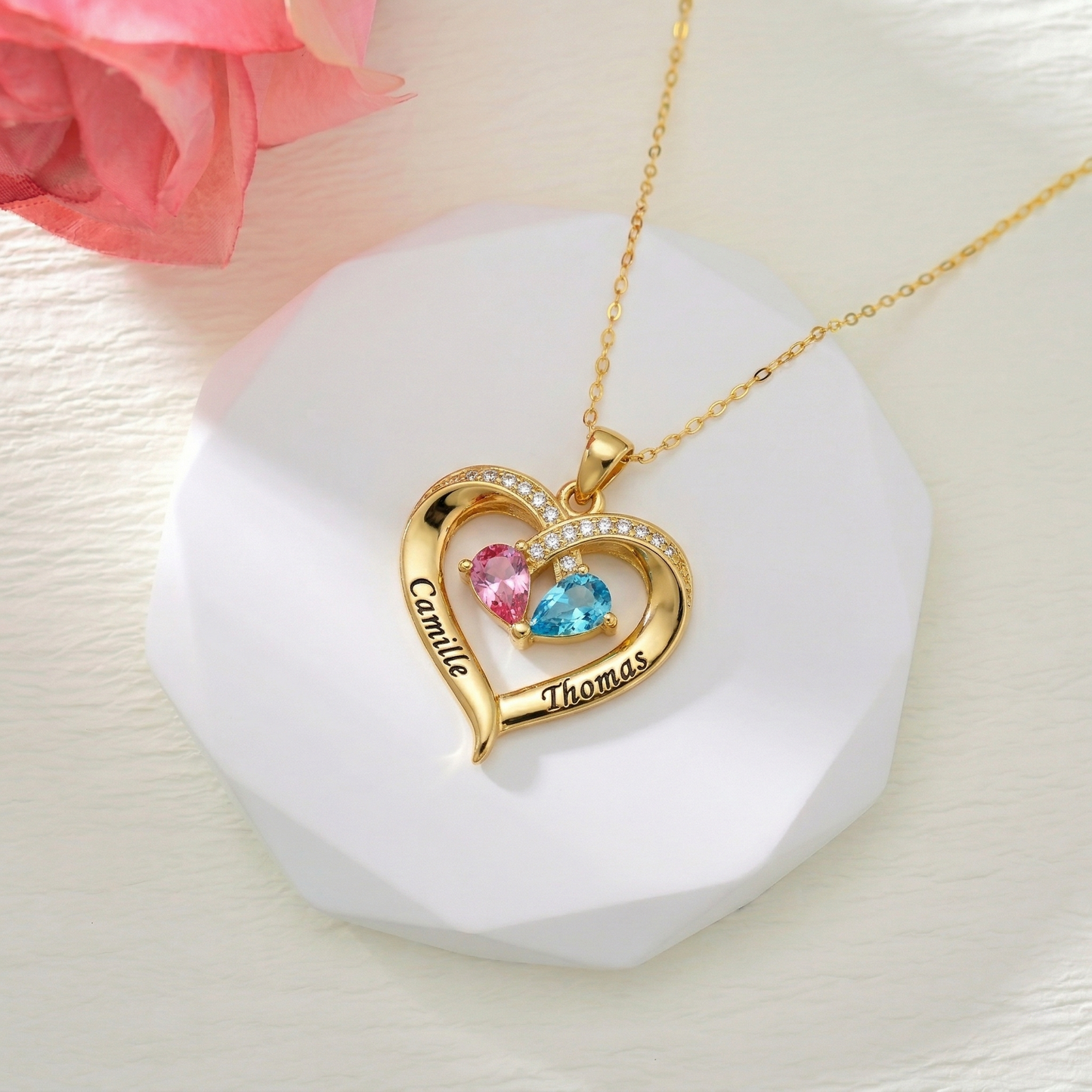Para mi Esposa - Colla con piedra de nacimiento personalizado